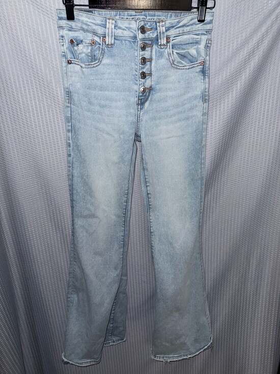 American Eagle Denim - American Eagle Super Hi-Rise Flare Next Level Stretch Button Fly Jeans